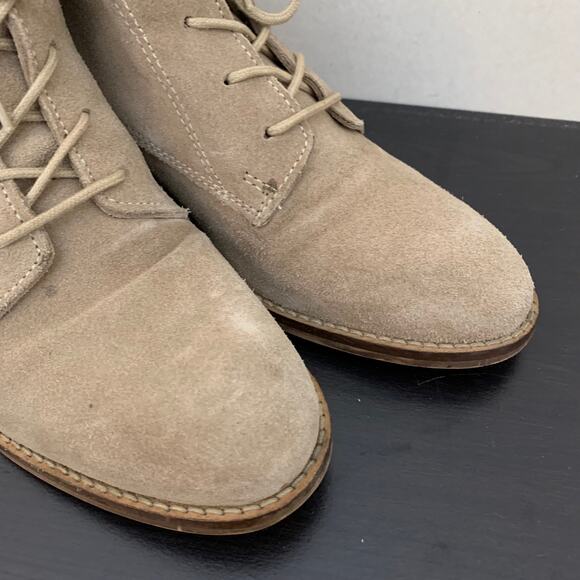 ASOS Tan Suede Heeled Booties Lace Up - Picture 2 of 8